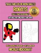 Trace and color worksheets (Robots)