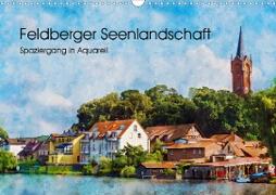 Feldberger Seenlandschaft - Spaziergang in Aquarell (Wandkalender 2021 DIN A3 quer)