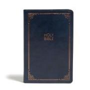 CSB Large Print Personal Size Reference Bible, Navy Leathertouch