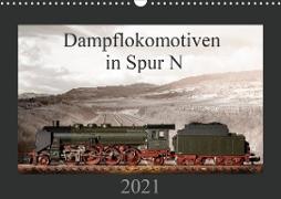 Dampflokomotiven in Spur N (Wandkalender 2021 DIN A3 quer)