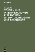 Studien und Interpretationen zur antiken Literatur, Religion und Geschichte