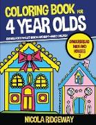 Coloring Book for 4 Year Olds (Gingerbread Men and Houses)