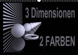 3 Dimensionen - 2 Farben (Wandkalender 2021 DIN A3 quer)