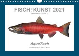 Fisch als Kunst 2021: Pazifische Lachse (Wandkalender 2021 DIN A4 quer)