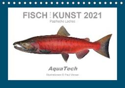 Fisch als Kunst 2021: Pazifische Lachse (Tischkalender 2021 DIN A5 quer)