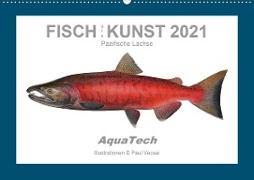 Fisch als Kunst 2021: Pazifische Lachse (Wandkalender 2021 DIN A2 quer)