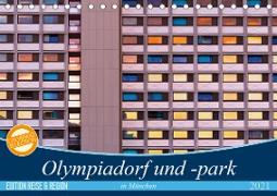 Olympiadorf und -park in München (Tischkalender 2021 DIN A5 quer)