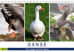 Gänse. Von wegen dumme Gans! (Tischkalender 2021 DIN A5 quer)