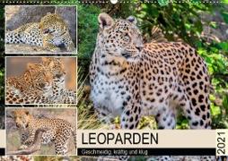 Leoparden. Geschmeidig, kräftig und klug (Wandkalender 2021 DIN A2 quer)