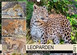 Leoparden. Geschmeidig, kräftig und klug (Wandkalender 2021 DIN A3 quer)
