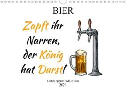 Bier - Lustige Sprüche und Grafiken (Wandkalender 2021 DIN A4 quer)
