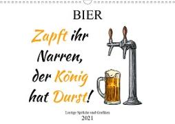 Bier - Lustige Sprüche und Grafiken (Wandkalender 2021 DIN A3 quer)