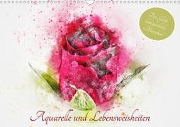 Aquarelle und Lebensweisheiten (Wandkalender 2021 DIN A3 quer)