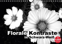 Florale Kontraste in Schwarz-Weiß (Wandkalender 2021 DIN A4 quer)