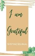 I am Grateful Writing Journal - Brown Green Framed - Floral Color Interior And Sections To Write People And Places