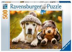 Hund mit Mütze Puzzle 500 Teile