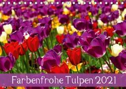 Farbenfrohe Tulpen 2021 (Tischkalender 2021 DIN A5 quer)