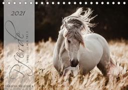 Pferde - Spiegel deiner Seele (Tischkalender 2021 DIN A5 quer)