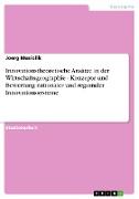 Innovationstheoretische Ansätze in der Wirtschaftsgeographie - Konzepte und Bewertung Nationaler und Regionaler Innovationssysteme