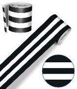 Industrial Chic Black & White Stripes Rolled Straight Borders