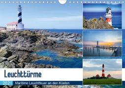 Leuchttürme - Maritime Leuchtfeuer an den Küsten (Wandkalender 2021 DIN A4 quer)