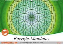 Energie - Mandalas in Grün, Erneuerung durch die Farbe Grün (Wandkalender 2021 DIN A2 quer)