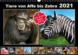 Tiere von Affe bis Zebra 2021 (Wandkalender 2021 DIN A3 quer)
