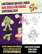 Einfärben dicker Linien (Malbuch für Kinder) - Superhelden