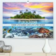 Paradiese. Karibik und Südsee über und unter Wasser (Premium, hochwertiger DIN A2 Wandkalender 2021, Kunstdruck in Hochglanz)