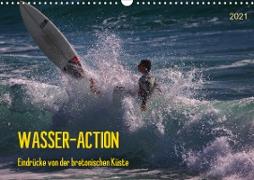 Wasser-Action - Eindrücke von der bretonischen Küste (Wandkalender 2021 DIN A3 quer)