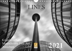 LINES - Künstlerische Monochrome Fine Art Ansichten (Wandkalender 2021 DIN A4 quer)