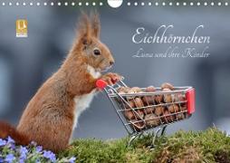 Eichhörnchen Luna und ihre Kinder (Wandkalender 2021 DIN A4 quer)