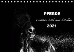 Pferde zwischen Licht und Schatten (Tischkalender 2021 DIN A5 quer)