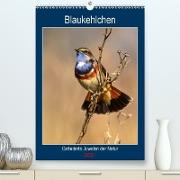 Blaukehlchen. Gefiederte Juwelen der Natur. (Premium, hochwertiger DIN A2 Wandkalender 2021, Kunstdruck in Hochglanz)