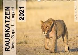 Raubkatzen - Löwe, Gepard, Leopard (Wandkalender 2021 DIN A2 quer)