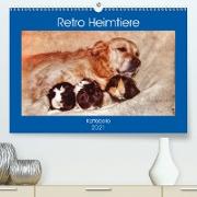 Retro Heimtiere (Premium, hochwertiger DIN A2 Wandkalender 2021, Kunstdruck in Hochglanz)