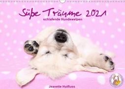 Süße Träume 2021 - schlafende Hundewelpen (Wandkalender 2021 DIN A3 quer)