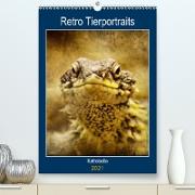 Retro Tierportraits (Premium, hochwertiger DIN A2 Wandkalender 2021, Kunstdruck in Hochglanz)