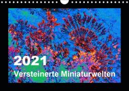 Versteinerte Miniaturwelten - Farbenspiele auf Solnhofener Plattenkalk (Wandkalender 2021 DIN A4 quer)