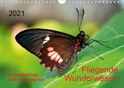 Fliegende Wunderwesen. Schmetterlinge weltweit, ganz nah (Wandkalender 2021 DIN A4 quer)