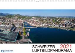 Schweizer Luftbildpanorama 2021CH-Version (Wandkalender 2021 DIN A3 quer)