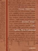 Lexical Tools to the Syriac New Testament