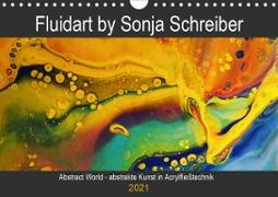 Abstract World - abstrakte Kunst in Acrylfließtechnik (Wandkalender 2021 DIN A4 quer)