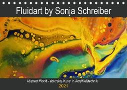 Abstract World - abstrakte Kunst in Acrylfließtechnik (Tischkalender 2021 DIN A5 quer)