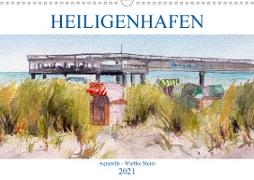 Heiligenhafen in Aquarell (Wandkalender 2021 DIN A3 quer)