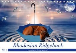 Rhodesian Ridgeback - kreativ in Szene gesetzt - (Tischkalender 2021 DIN A5 quer)