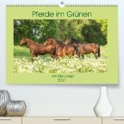 Pferde im Grünen (Premium, hochwertiger DIN A2 Wandkalender 2021, Kunstdruck in Hochglanz)