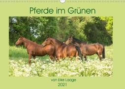 Pferde im Grünen (Wandkalender 2021 DIN A3 quer)