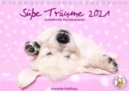 Süße Träume 2021 - schlafende Hundewelpen (Tischkalender 2021 DIN A5 quer)