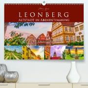 Leonberg - Altstadt in Abendstimmung (Premium, hochwertiger DIN A2 Wandkalender 2021, Kunstdruck in Hochglanz)